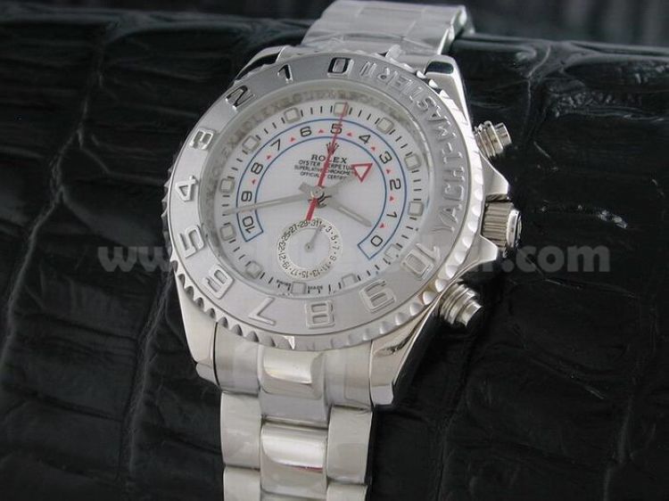 Copy Yacht-master II Stainless steel white dial men's watch